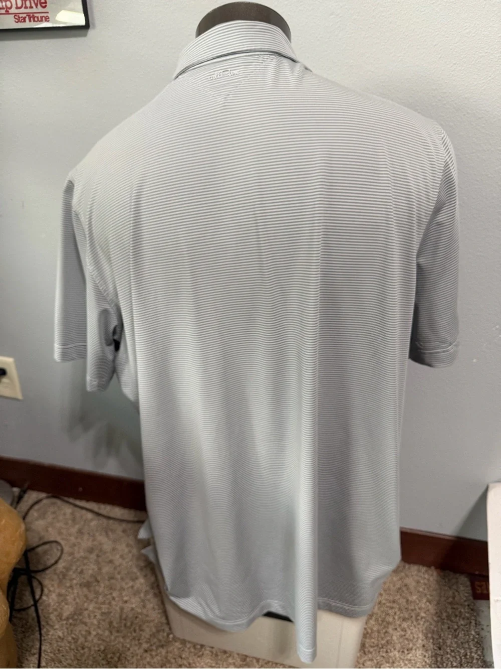 Adidas AdiPure Men's Grey Stripe Performance Polo Shirt DB
